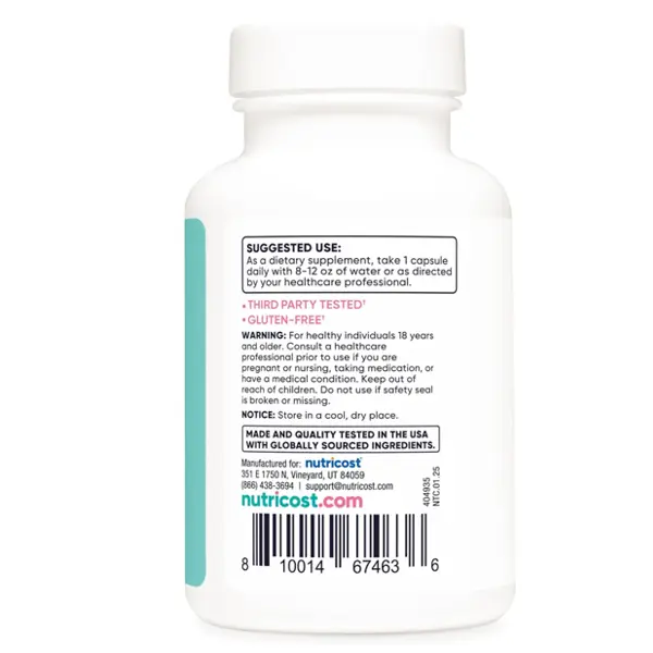 Nutricost Folic Acid for Women Vitamin B9 1200 mcg Capsules